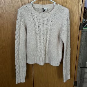Blush Pink Divided Wool Sweater